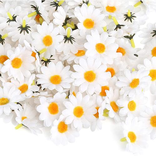 200 Pcs Marguerite Artificielle Fleur a Coller Paquerettes Artificielles Fausse Fleur Decoration pour la Fête de Mariage Bricolage Décoration Artisanat