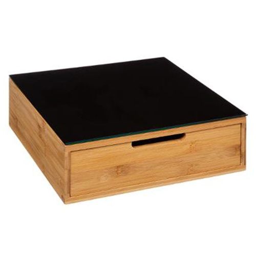 Porte Capsules Tiroir "Blackbamboo" 30cm Naturel
