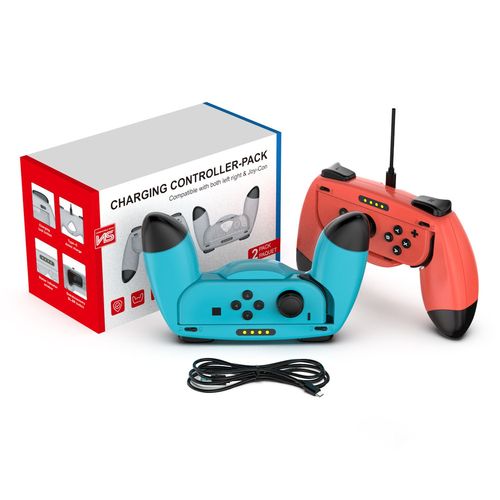 Nouveau Produit Commutateur / Oled Commutateur De Poignée De Charge Support De Poignée De Jeu Poignée De Charge 2pcs-Classique Rouge Et Bleu Poignée De Charge-Joy854