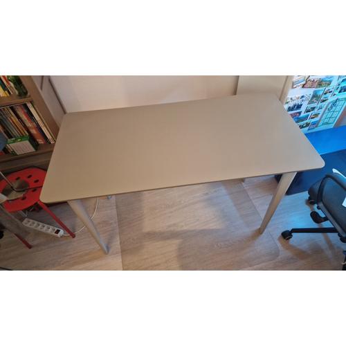 Bureau Plateau Gris Åmliden 120x60x3.5cm + 4 Pieds Gris 70cm Torsklint Ikea