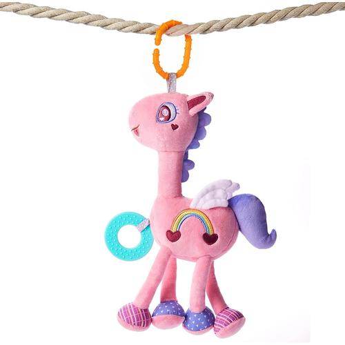 Bébé Activité Suspension Jouet Siège De Voiture Poussette Jouet Cheval Rose Animal En Peluche Jouets Hochet Cadeau Pour Garçons Filles 3 612 Mois