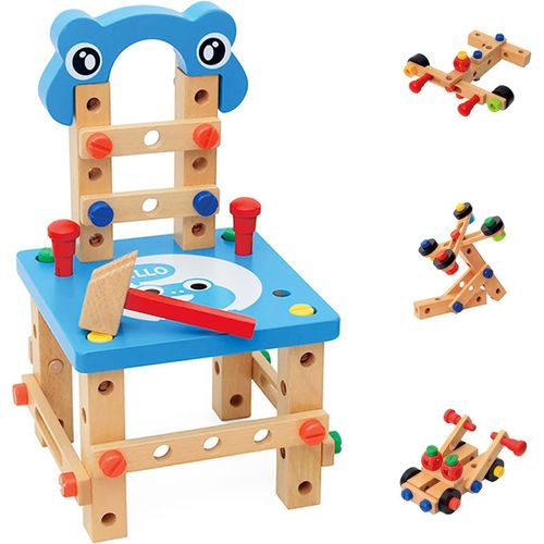 Jouet D'établi Bricolage En Bois Play Banc À Outils Ensemble Jouet Plan De Travail En Bois Avec Accessoires Abondants