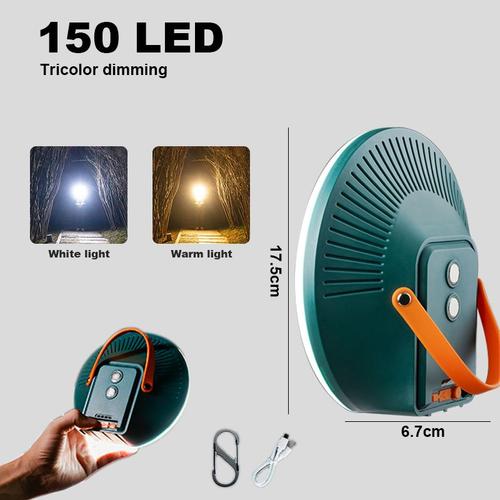 Couleur Medium Trois Lumières Lampe De Poche Led Rechargeable Avec Aimant, Lanterne À Intensité Réglable, Idéal Pour Le Camping, La Pêche Ou Les Travaux De Réparation En Plein Air, 20000mah