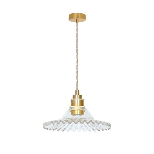 Suspension Verre Vintage Doré 120