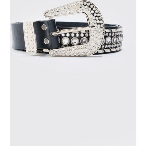 Ceinture Western Cloutée En Noir Homme - Xl, Noir