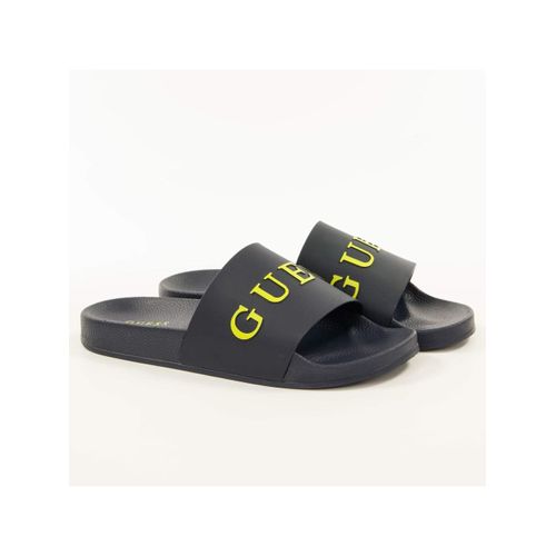 Claquette Guess Logo Relief Bleu