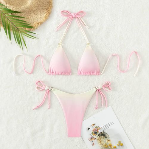 Gradient Bikini Sexy Neck Backless Maillot De Bain Une Pièce