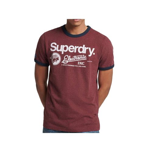 T Shirt Superdry Core Logo Graphic Ringer Homme Bordeaux