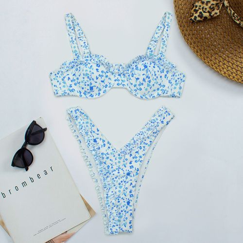 Maillot De Bain Bikini À Fleurs Maillot De Bain Deux Pièces Pour Femme
