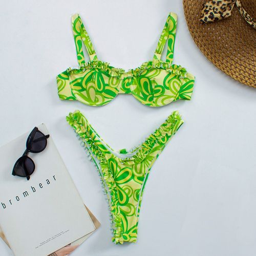 Maillot De Bain Bikini À Fleurs Maillot De Bain Deux Pièces Pour Femme
