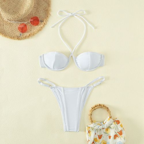 Maillot De Bain Deux Pièces Bikini Sexy À Armatures Maillot De Bain Imprimé Léopard