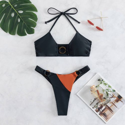 Bikini Couture Maillot De Bain Sexy Couleur Européenne Correspondant Grande Taille Maillot De Bain Fendu Pour Femme