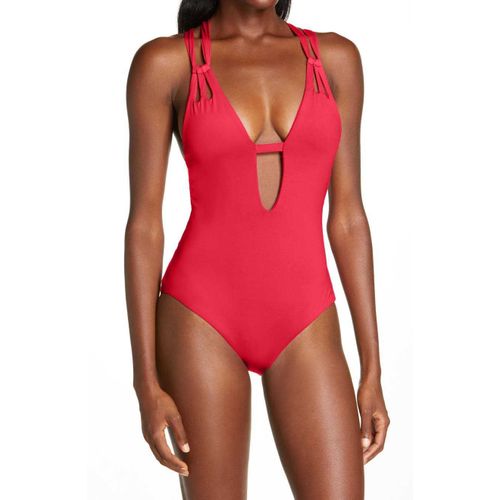 Maillot De Bain Une Pièce Femme Couleur Unie Dos Ouvert