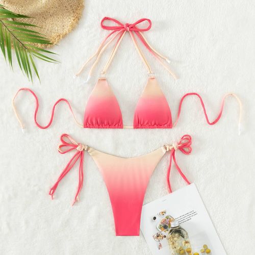 Gradient Bikini Sexy Neck Backless Maillot De Bain Une Pièce