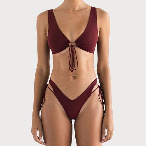Bikini Sexy Maillot De Bain Femmes Vacances Balnéaires Rétro Simples