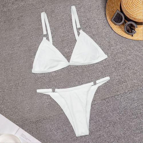 Maillot De Bain Une Pièce Bikini Triangle Couleur Unie Maillots De Bain Sexy Pour Femmes