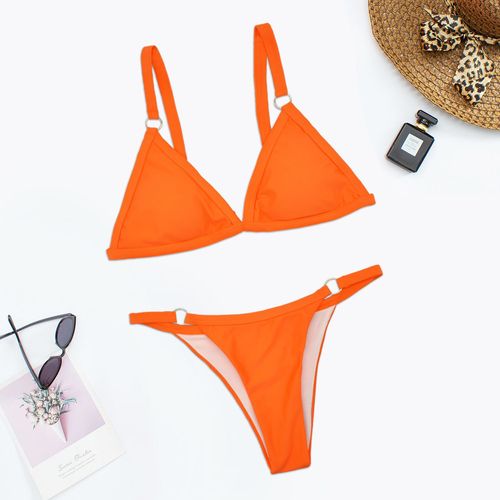 Maillot De Bain Une Pièce Bikini Triangle Couleur Unie Maillots De Bain Sexy Pour Femmes