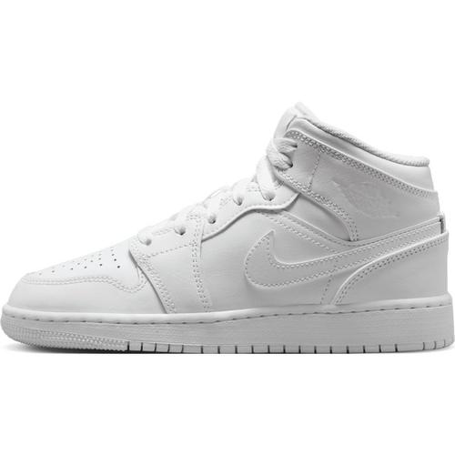 Baskets Jordan 1 Mid Pour Enfant Plusgé Blanc