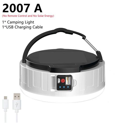 Couleur 2007 A Lanterne Led Solaire Rechargeable Avec Télécommande, Ampoule Portable Pour Camping, Randonnée En Plein Air, Maison