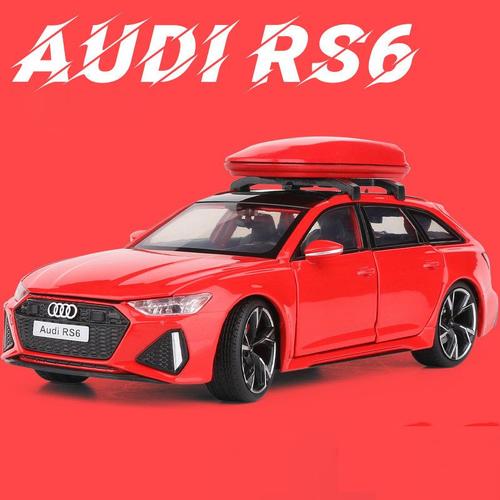 La couleur rouge 1:32 Audi RS6 Station Wagon 2022 Diecasts & Toy Vehicles Metal Car Model Shock absorber Sound Light Collection Car Toys Gift