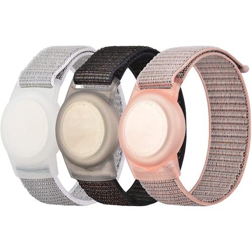 Lot de 3 bracelets pour enfants Airtag, bracelet en nylon pour Apple Air  Tag anti-perte