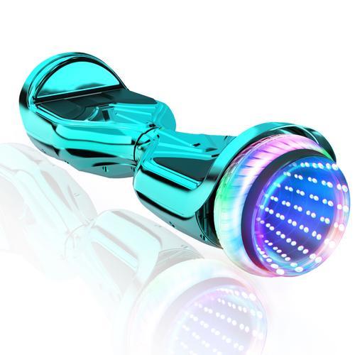 Hoverboard 6.5" Hy-A26c, Bluetooth + Lumière Led, Autonomie 7-8km, Vitesse Maximale 10km/H, Batterie 18v/2.6ah, Bleu Clair