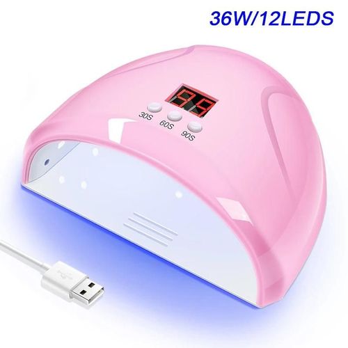 36w-Rose - Lampe À Ongles Uv, Sèche Ongles Pour Gel, Vernis À Ongles, Lumière De Manucure Solaire Uv, Lampe Led Pour Nail Art 