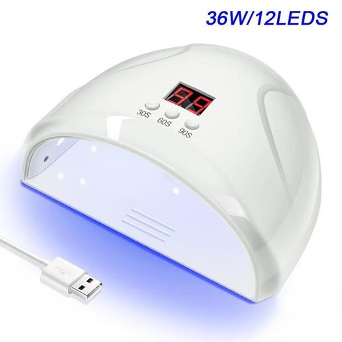 36w-Blanc - Lampe À Ongles Uv, Sèche Ongles Pour Gel, Vernis À Ongles, Lumière De Manucure Solaire Uv, Lampe Led Pour Nail Art 
