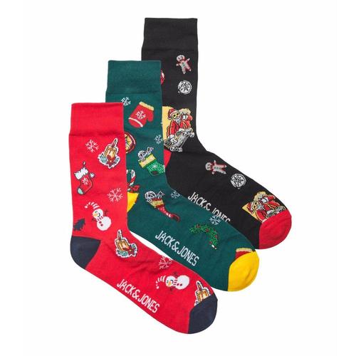 X3 Paires De Chaussettes Noir/Rouge/Bleu Junior Jack & Jones Xmas Socks