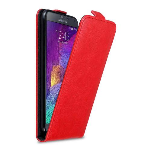 Cadorabo Housse Compatible Avec Samsung Galaxy Note 4 En Rouge De Pomme - Étui De Protection Au Design Flip Avec Fermeture Magnétique