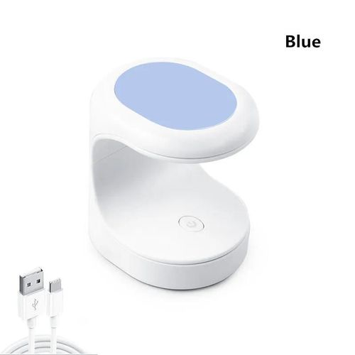 Câble USB bleu - Mini sèche ongles avec lampe Led UV, Machine de manucure, 5W, connecteur USB à un doigt, outil'art des ongles, lampe de polymérisation pour vernis Gel