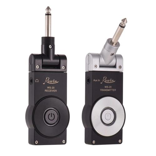 Ws-20 Black Silver - Système De Guitare Sans Fil, Émetteur Récepteur Numérique Uhf, Faible Latence, Audio Élevé, Rechargeable Pour Guitare Basse Électrique