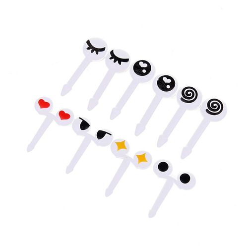 10/20/30/50pcs Plastique Fruits Cure-Dents Belle Oeil Bande Dessinée Fourchettes Bento Vaisselle Décorative Pics Alimentaires Poisson Fourchette Dessert