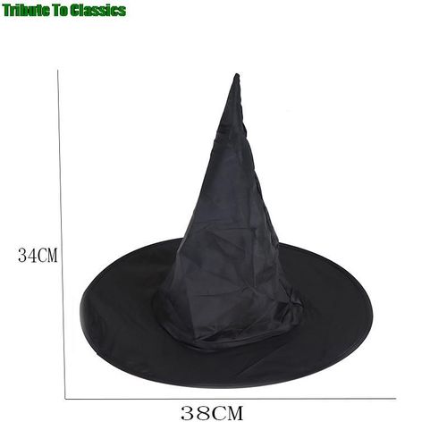 Chapeau De Sorcière Noir Pour Femmes Adultes, 1 Pièce, Accessoire De Costume D'halloween, Casquette À Visière, Offre Spéciale