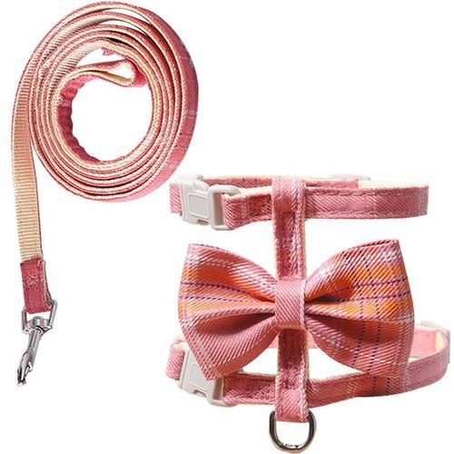 Harnais Et Laisse Pour Chaton, Avec N¿Ud Papillon, Résistant À La Fuite, Force D'équilibre, Traction Diagonale En H, Accessoires Pour Extérieur