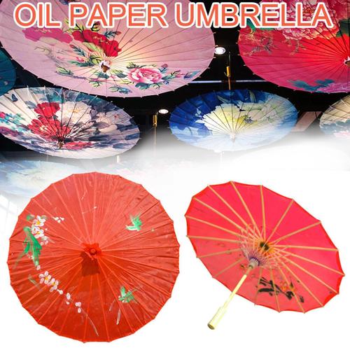 Parapluie En Papier Chinois Classique Vintage, Accessoire De Peinture De Mariage, Photographie, Accessoire De Danse Léger, Décoration De Parasol, N5c9