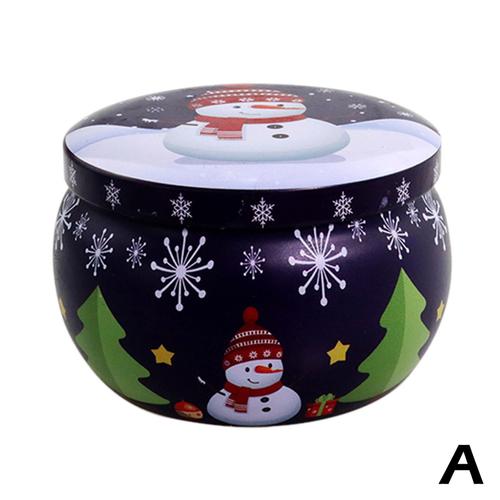 Bonbonnière ronde en fer blanc de 2.48 pouces, Mini boîte de bonbons en fer blanc pour cadeau de noël, pots en étain parfumés, bougie ronde Cont Z2O0