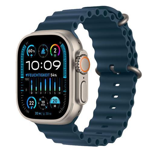 Apple Watch Ultra 2 Gps + Cellular - Boîtier Titane 49 Mm - Bracelet Bleu Océan