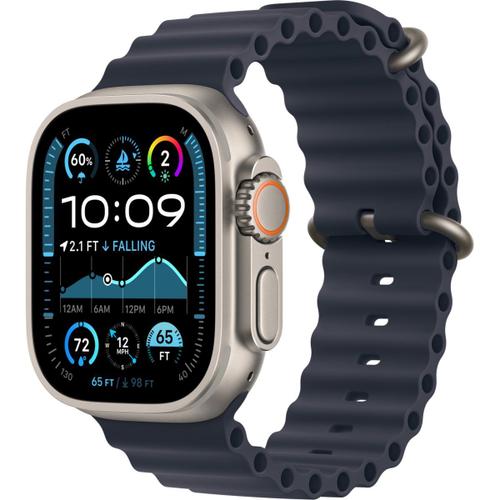 Apple Watch Ultra 2 Gps + Cellular 49 Mm Boîtier En Titane Naturel Avec Bracelet Ocean Marine