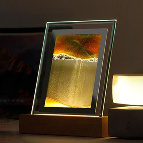 Lampe LED 3D en forme de sablier avec peinture effet sable mouvant, luminaire décoratif d'intérieur, idéal comme cadeau d'anniversaire