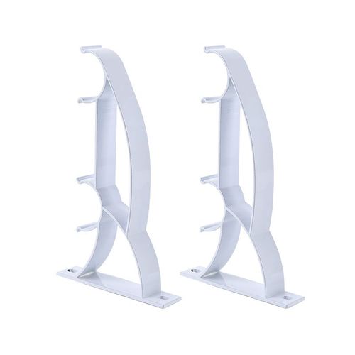 Support De Poteau De Rideau En Alliage D'aluminium, 2 Pièces, Double Tige De Draperie, Support De Poteau Robuste, Tige De Base Durable 2 Couleurs
