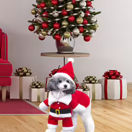 Robe de noël en Polyester pour chat, déguisement amusant