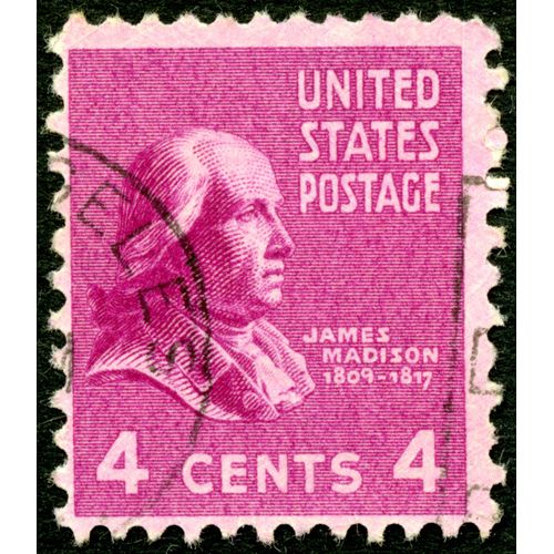Timbre Oblitéré United States Postage, James Madison 1809-1817, 4 Cents