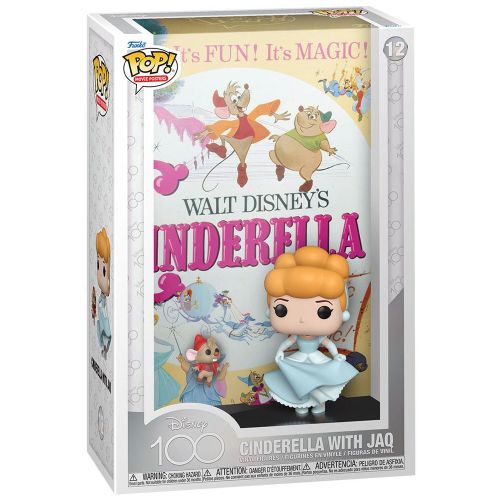 Figurine Funko Pop - 100 Ans De Disney N°12 - Cendrillon Avec Jac - Movie Poster (67498)