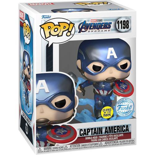 Figurine Funko Pop - Avengers : Endgame [Marvel] N°1198 - Captain America - Métallique & Glow In The Dark (68656)