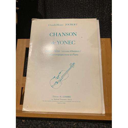 Claude-Henry Joubert Chanson De Yonec Partition Alto Piano Éditions Combre