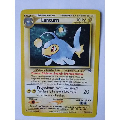 Carte Pokémon Lanturn 38/111 Set Neo Genesis Édition Wizards Ver Française.