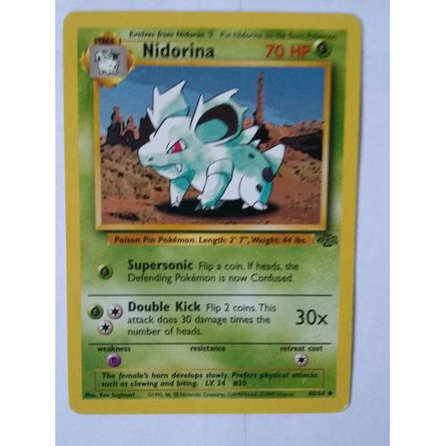 Carte Pokémon Nidorina 40/64 Set Jungle Édition Wizards Ver Française.