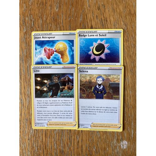 (2851) Jouet Attrapeur + Lino + Selena + Badge Lune Et Soleil (Pokemon)