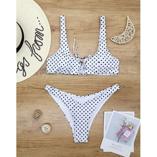 Split Mesdames Maillot De Bain Polka Dot Push Up Print Sexy Bikini Maillot De Bain